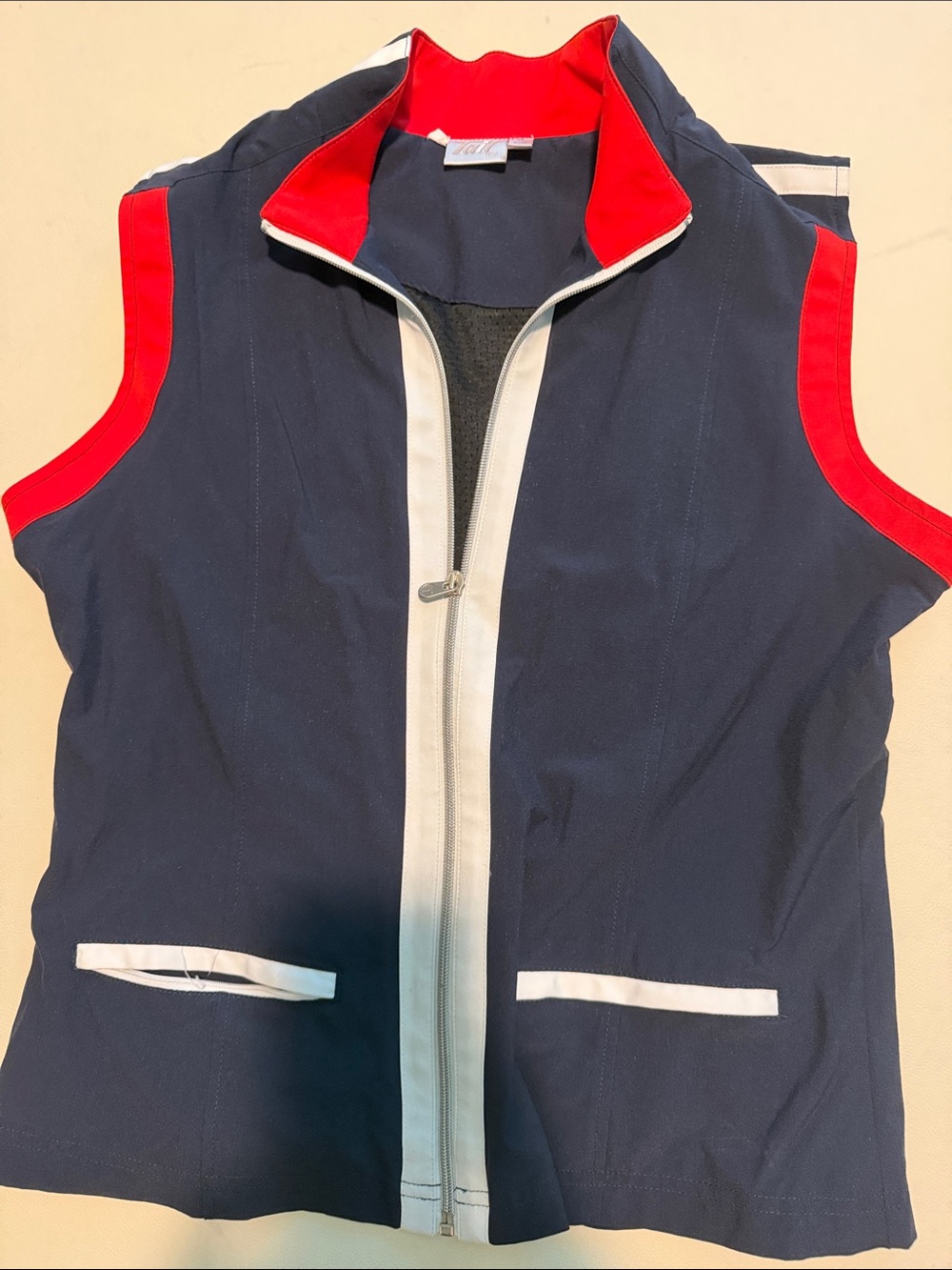 Tail Navy, Red & White Sleeveless Zip Vest